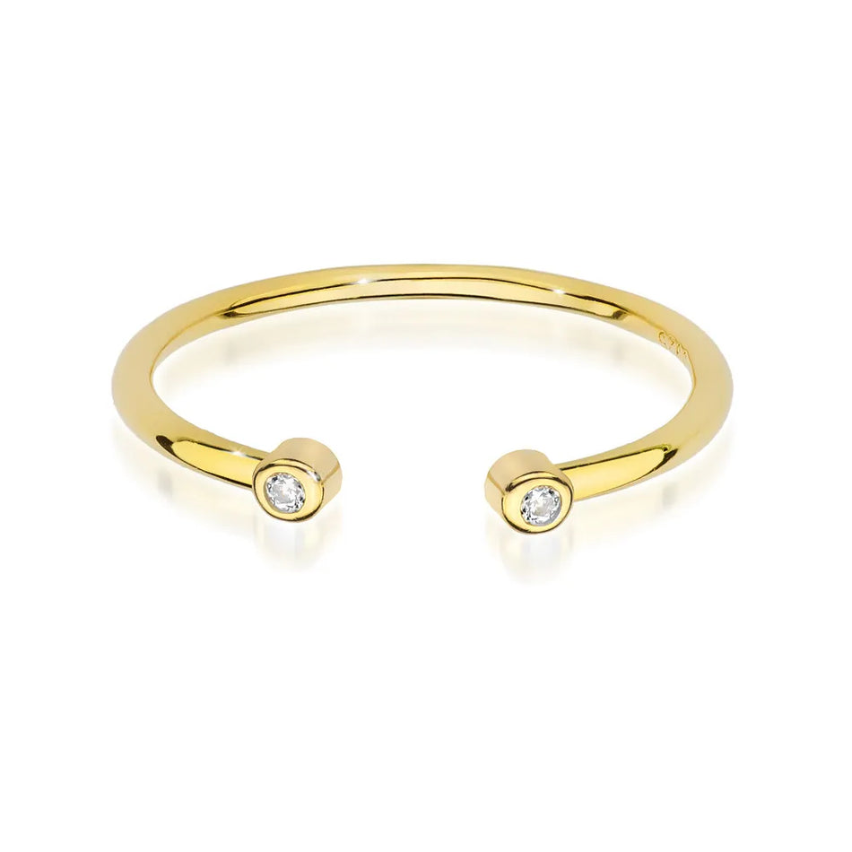 Gold-plated Silver Ring with Zirconia