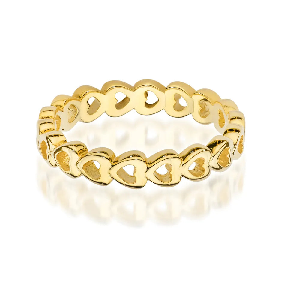 Gold-plated Silver Ring Hearts