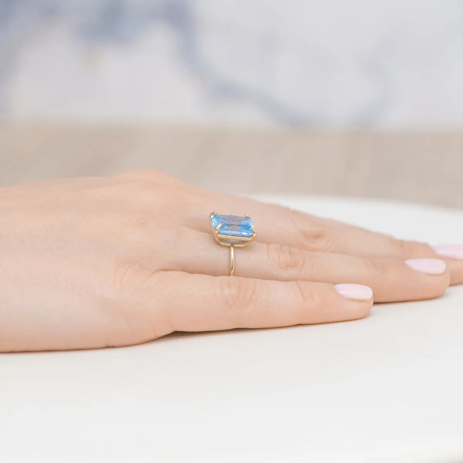 Gold-plated Silver Ring with Zirconia
