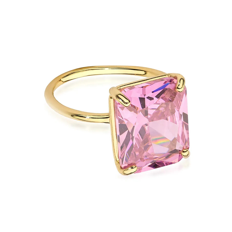 Gold-plated Silver Ring with Zirconia