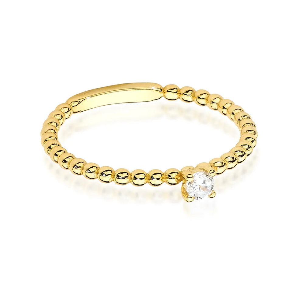 Gold-plated Silver Ring with Zirconia