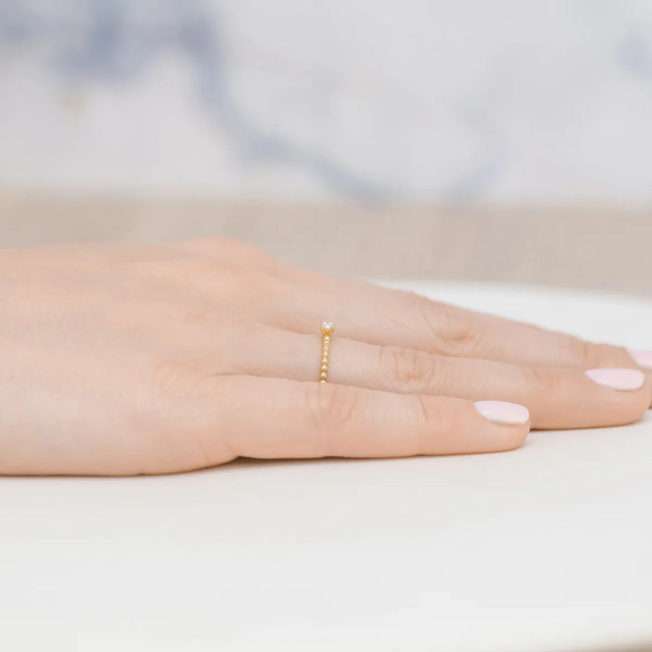 Gold-plated Silver Ring with Zirconia