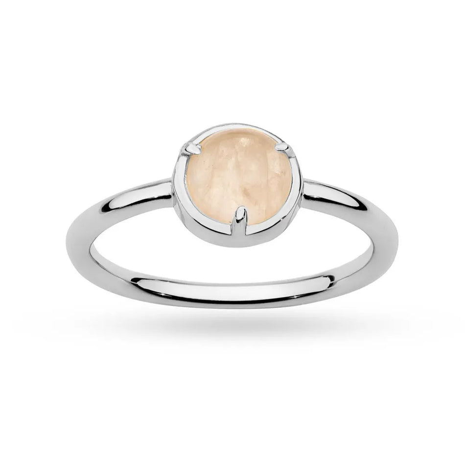 Silver Ring with Pink Quartz