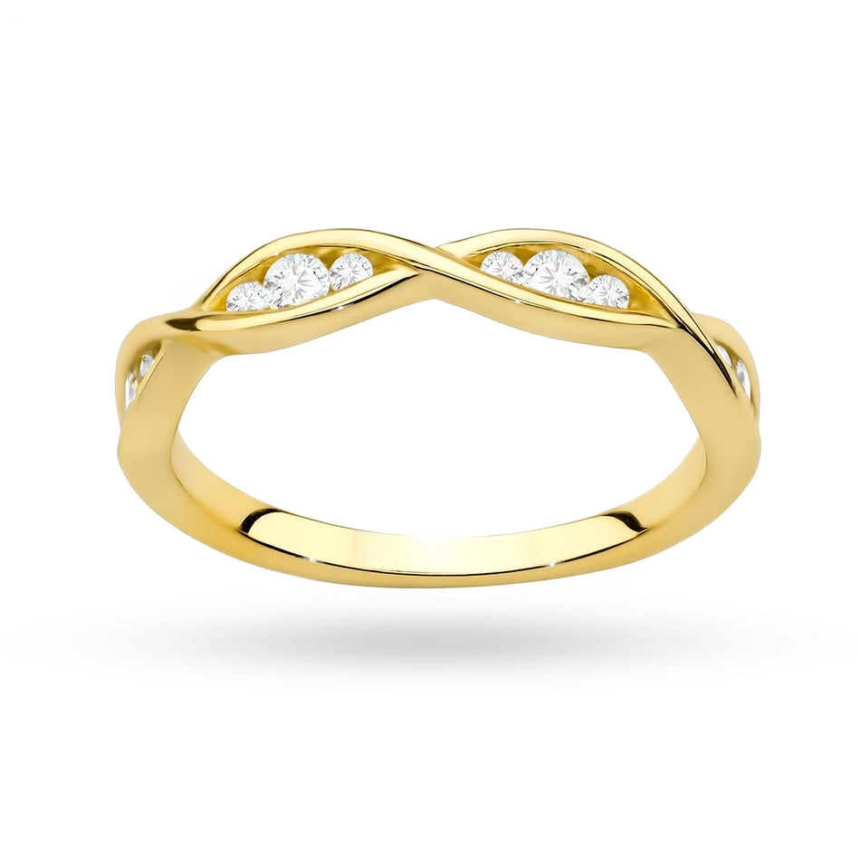Gold-plated Silver Ring with Zirconia