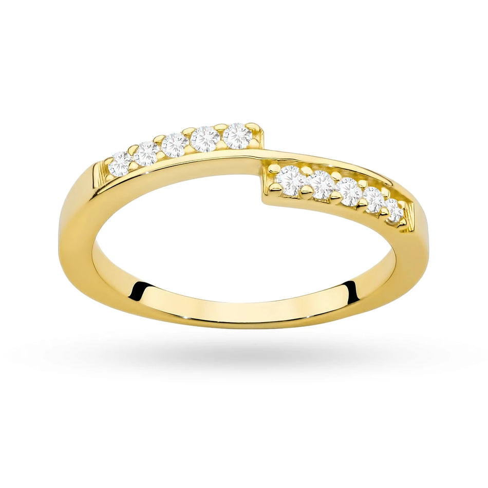 Gold-plated Silver Ring with Zirconia