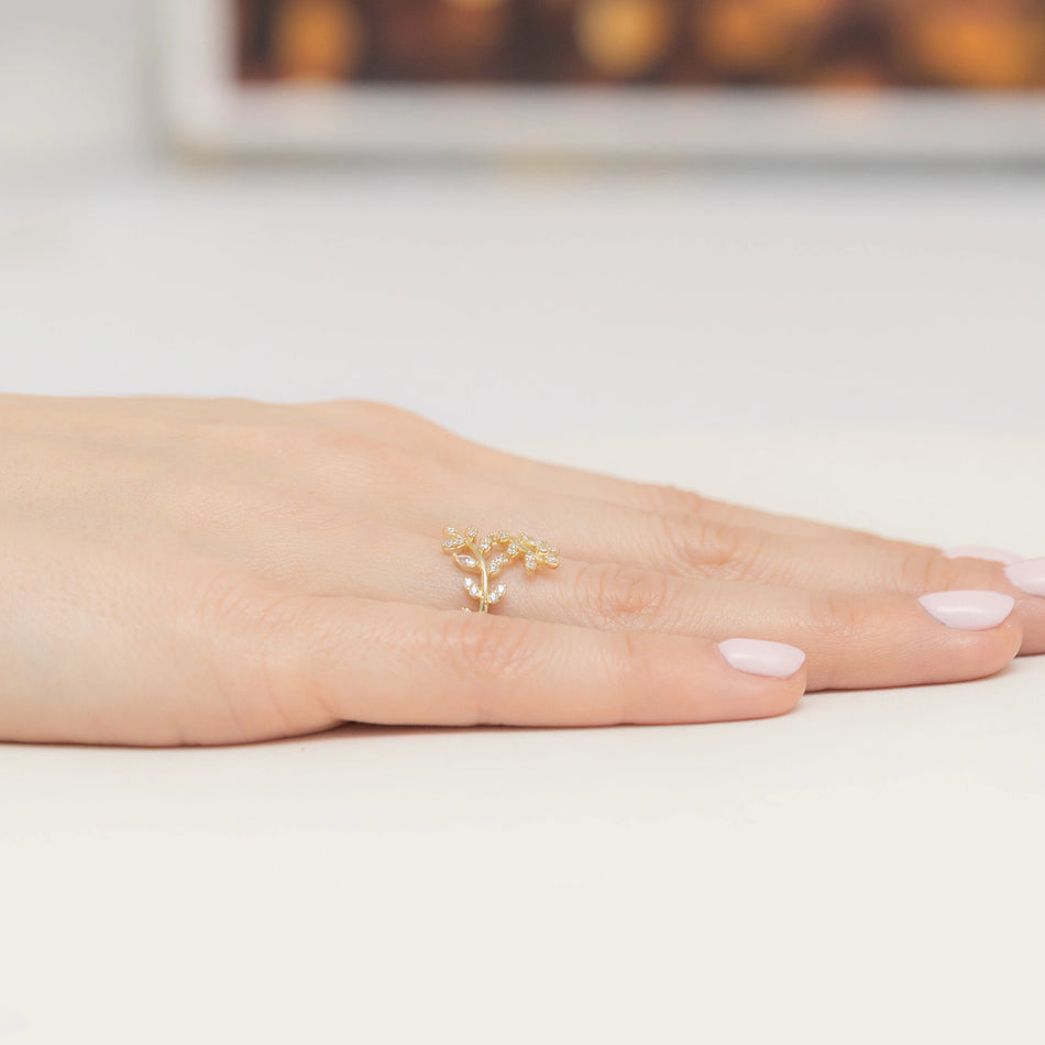 Gold-plated Silver Ring with Zirconia