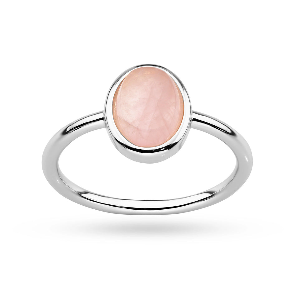 Silver Ring with Pink Quartz