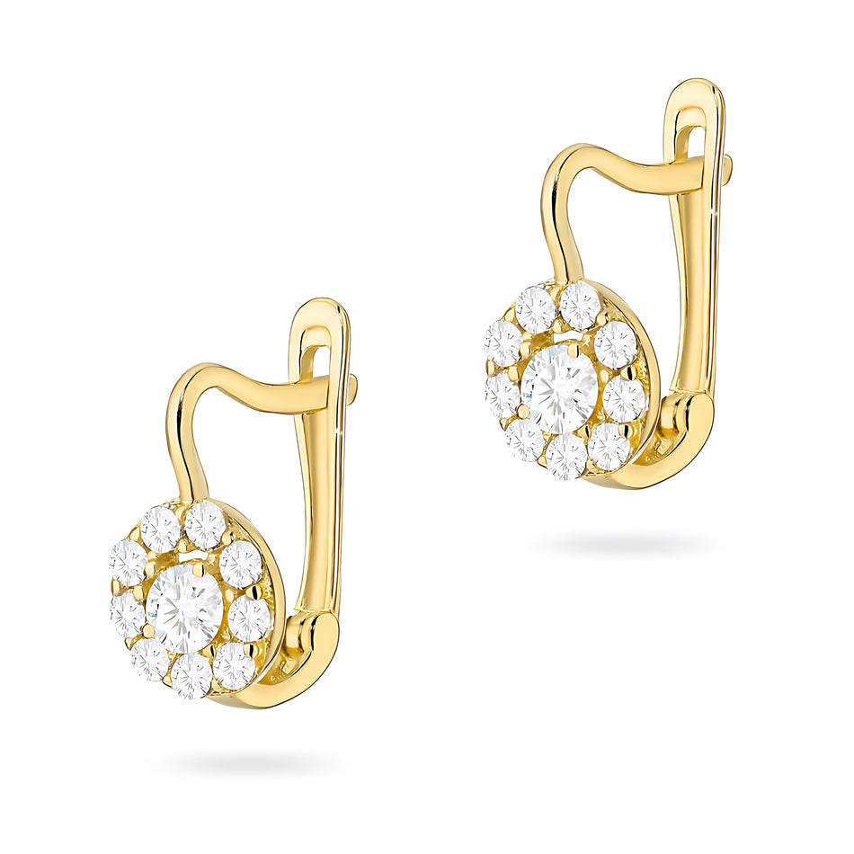 Gold Earrings with Zirconia