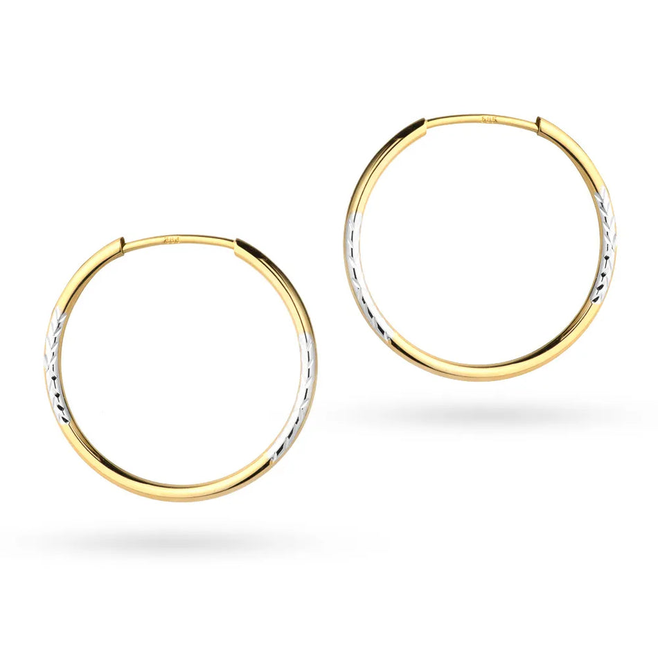Two-color Gold Creole Earrings Circles