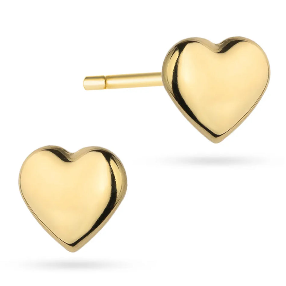 Gold Stud Earrings Hearts