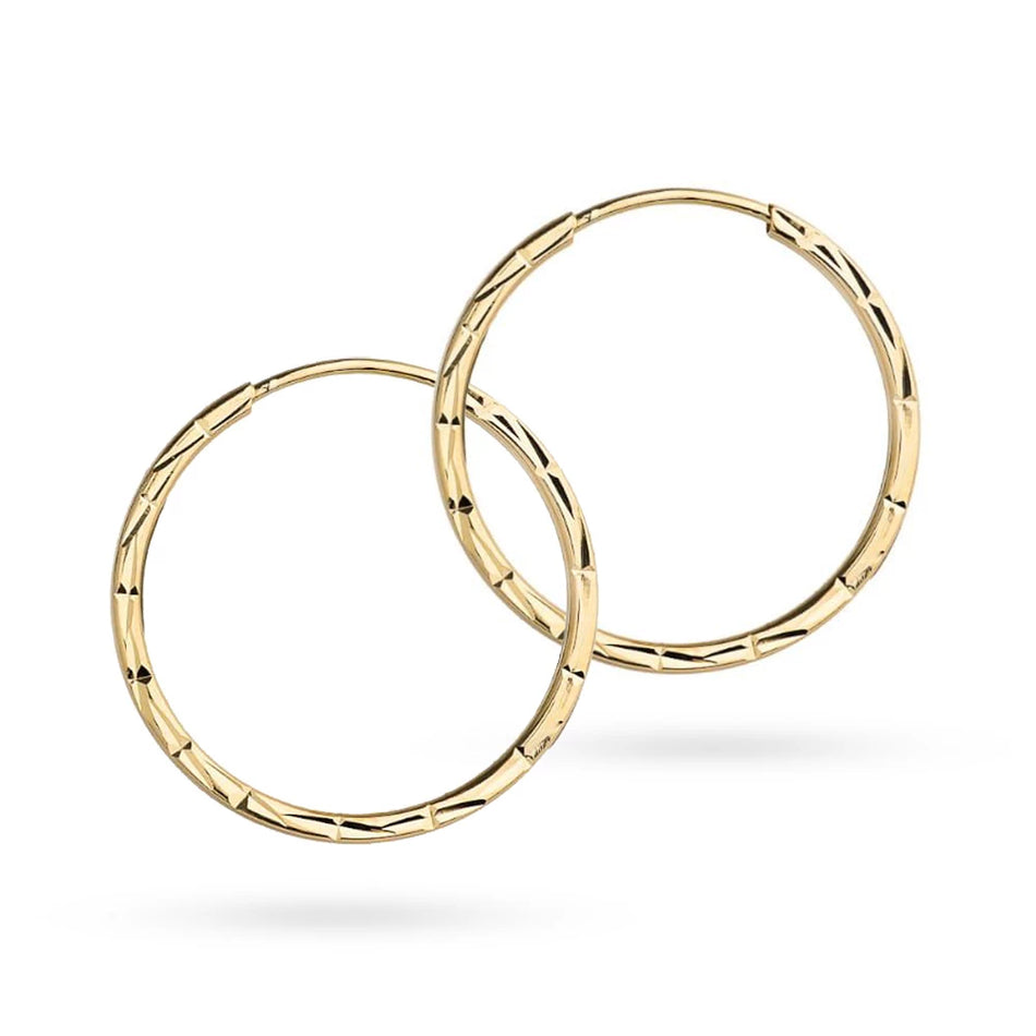 Zlaté kruhové zasouvací náušnice