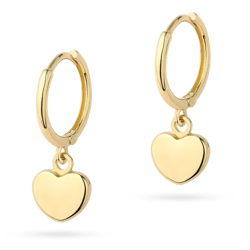 Gold Creole Earrings Heart