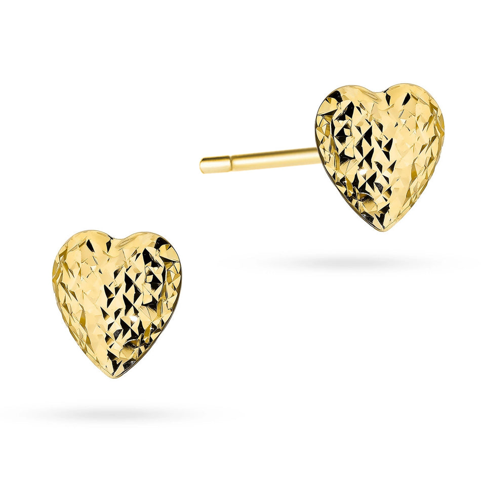 Gold Stud Earrings Hearts
