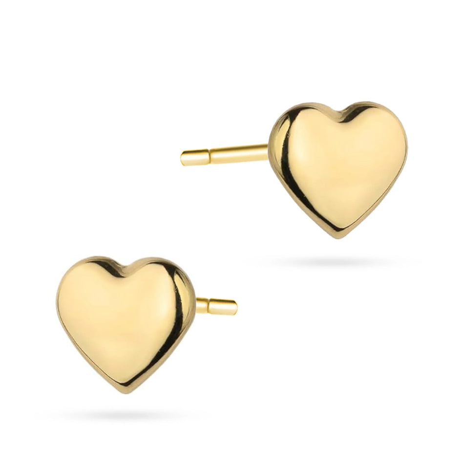 Gold Stud Earrings Hearts