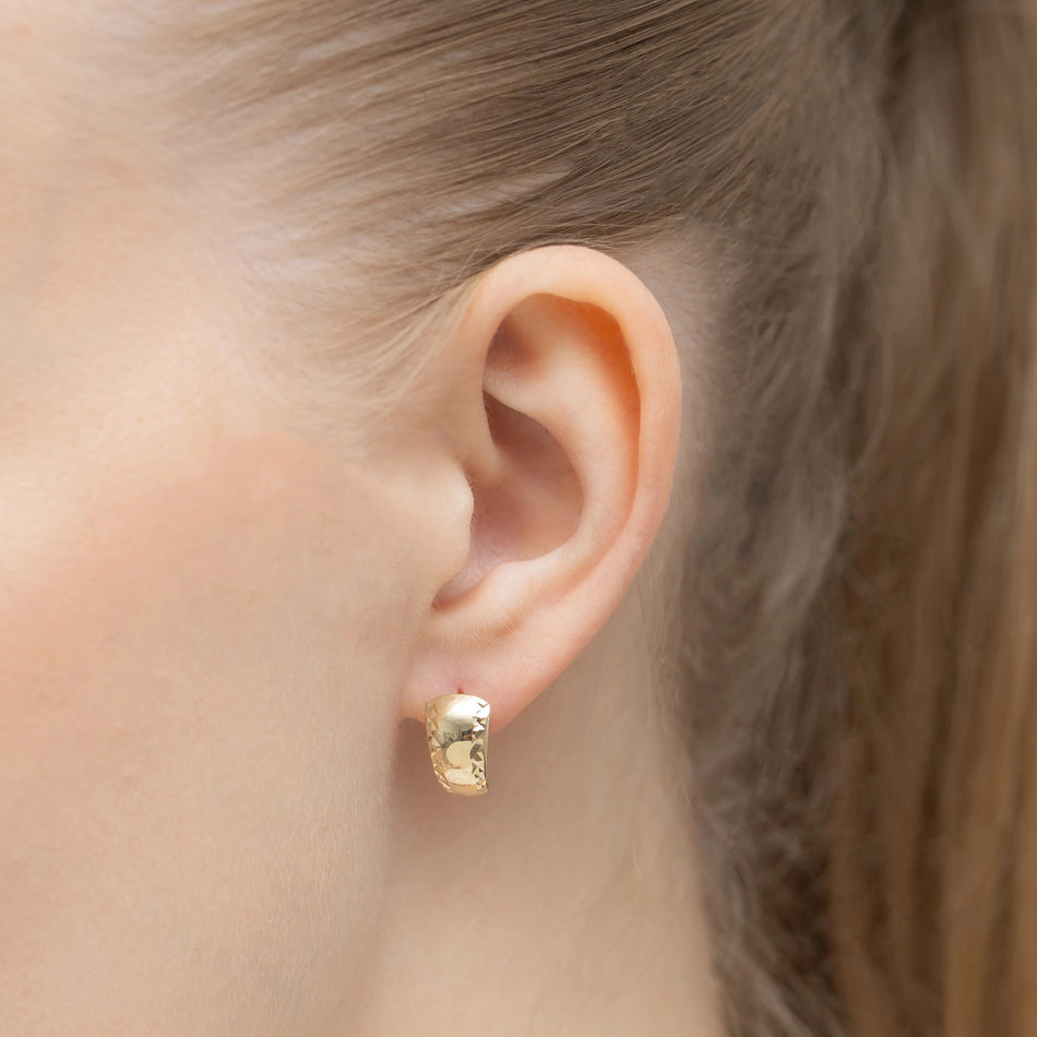 Zlaté náušnice s Anglickým zapínáním obdélníkové