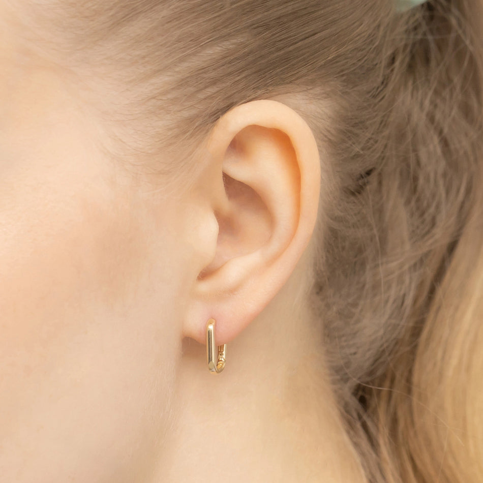 Gold Creole Earrings Oval