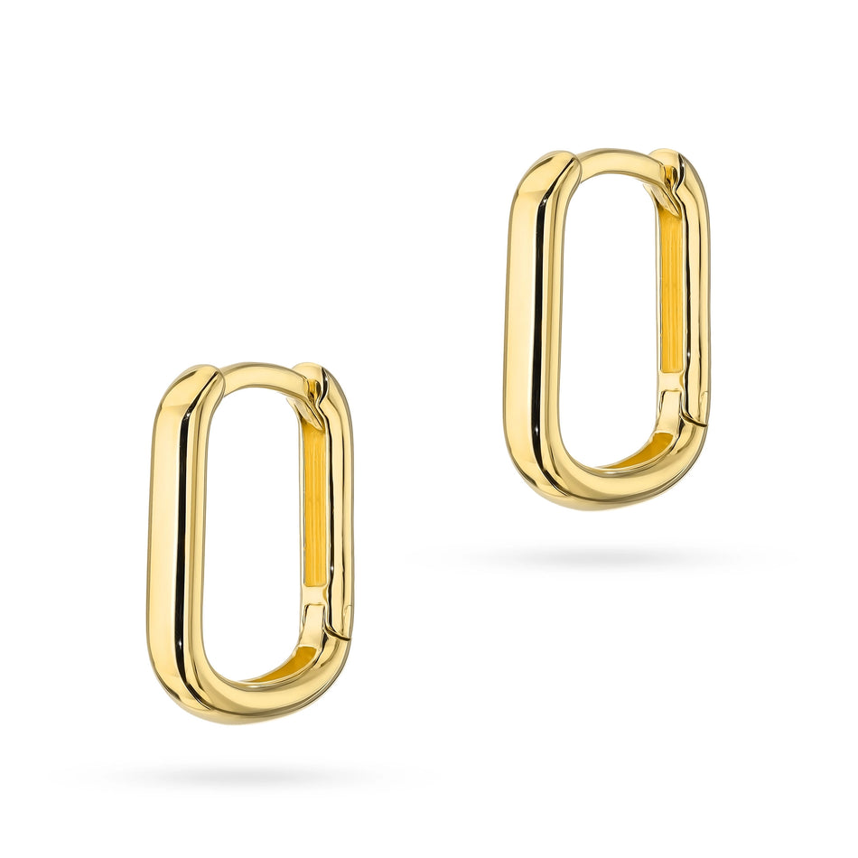 Gold Creole Earrings Oval