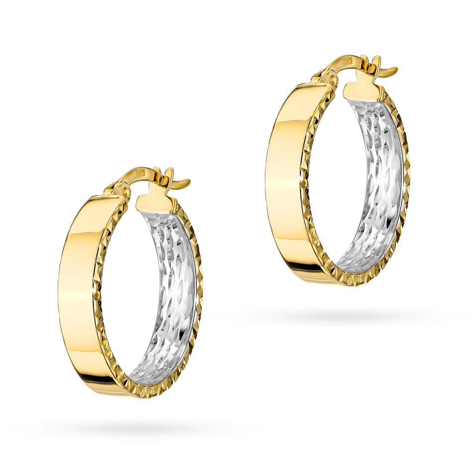 Two-color Gold Creole Earrings
