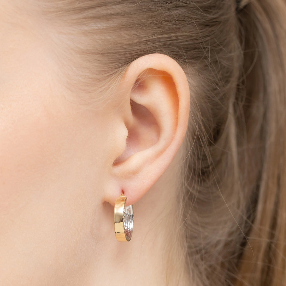 Two-color Gold Creole Earrings