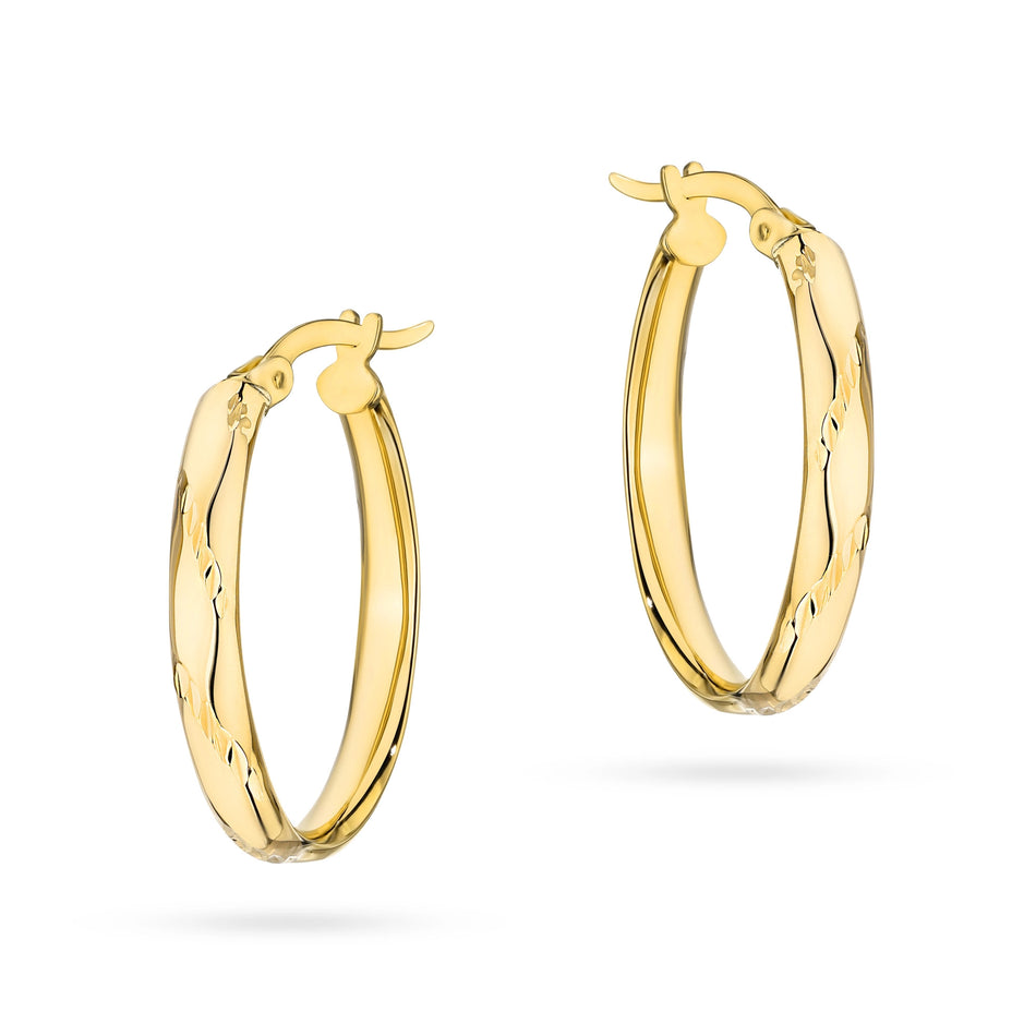 Zlaté kruhové zasouvací náušnice