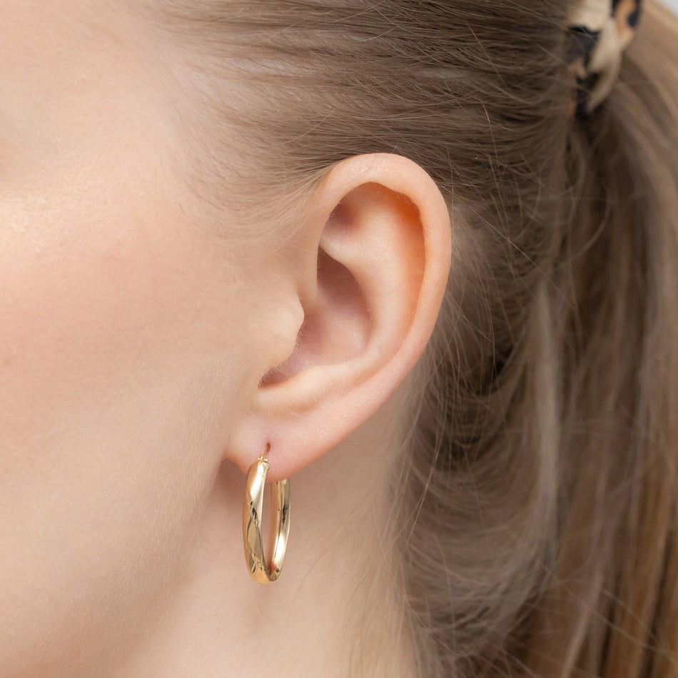 Zlaté kruhové zasouvací náušnice