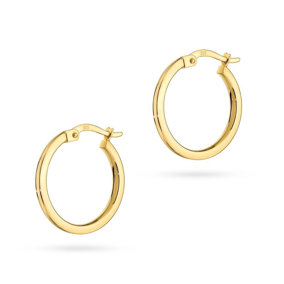 Zlaté kruhové zasouvací náušnice