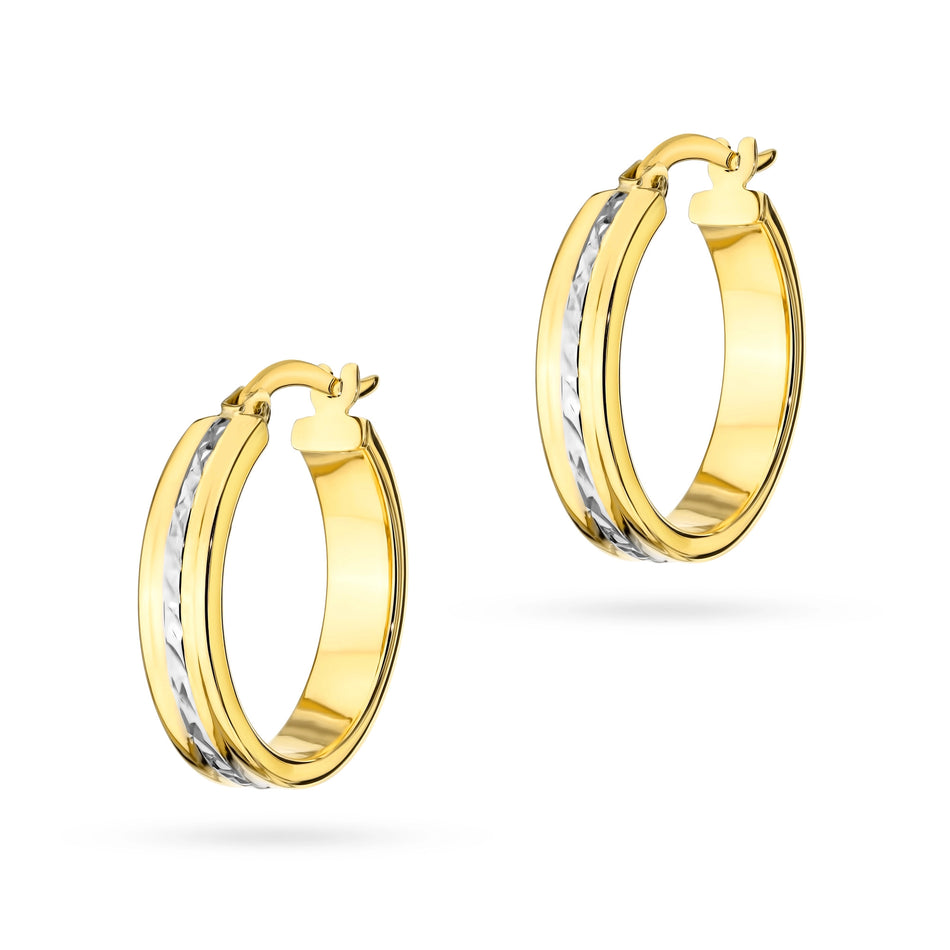 Two-color Gold Creole Earrings