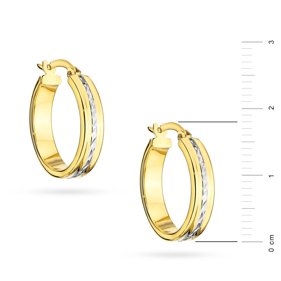 Two-color Gold Creole Earrings