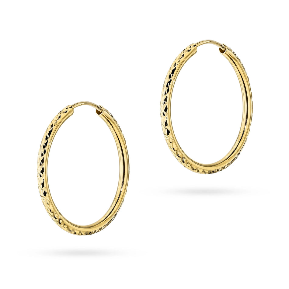 Zlaté kruhové zasouvací náušnice