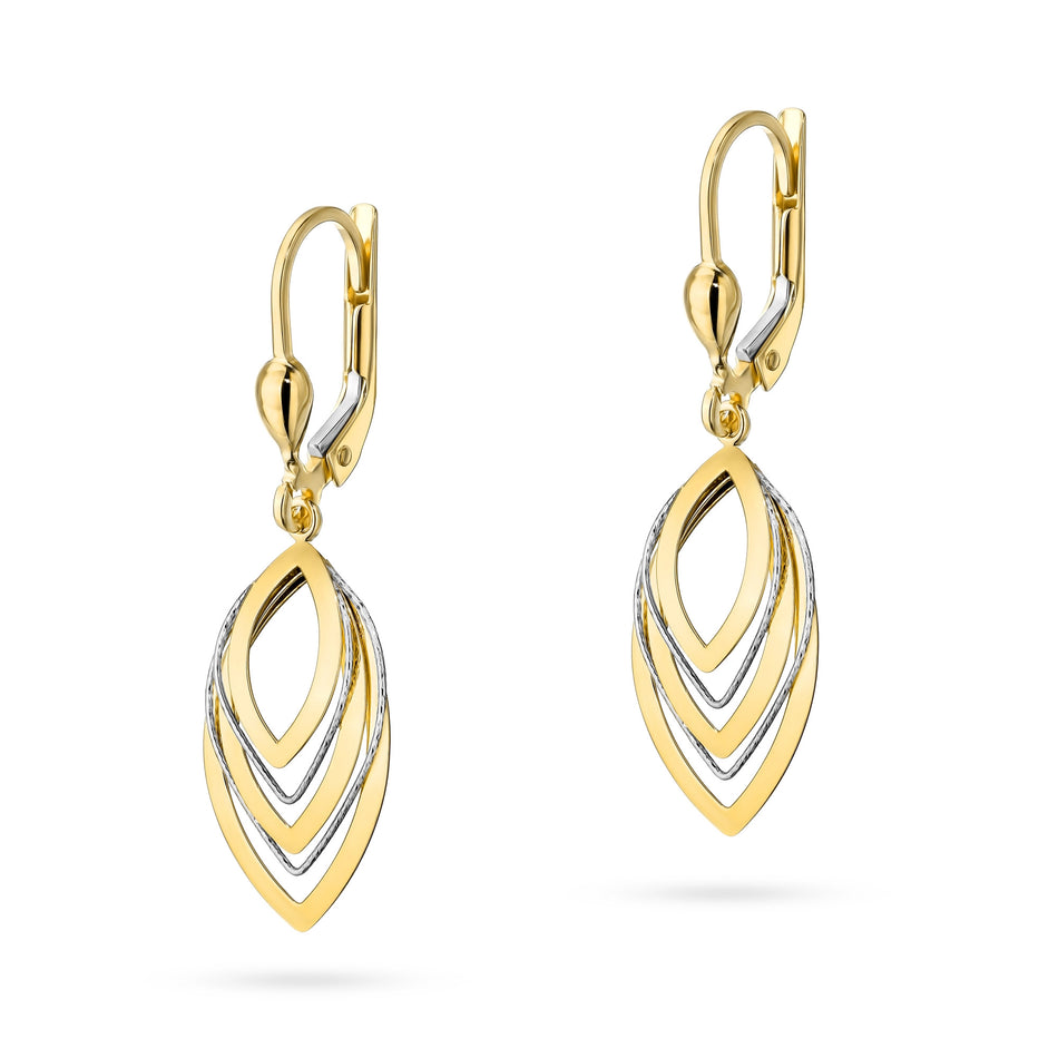 Two-color Gold English Clasp Earrings