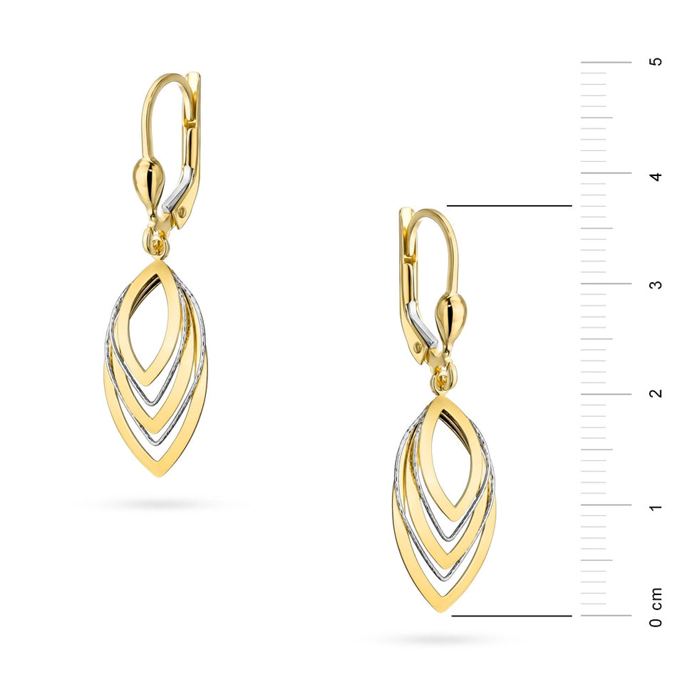 Two-color Gold English Clasp Earrings