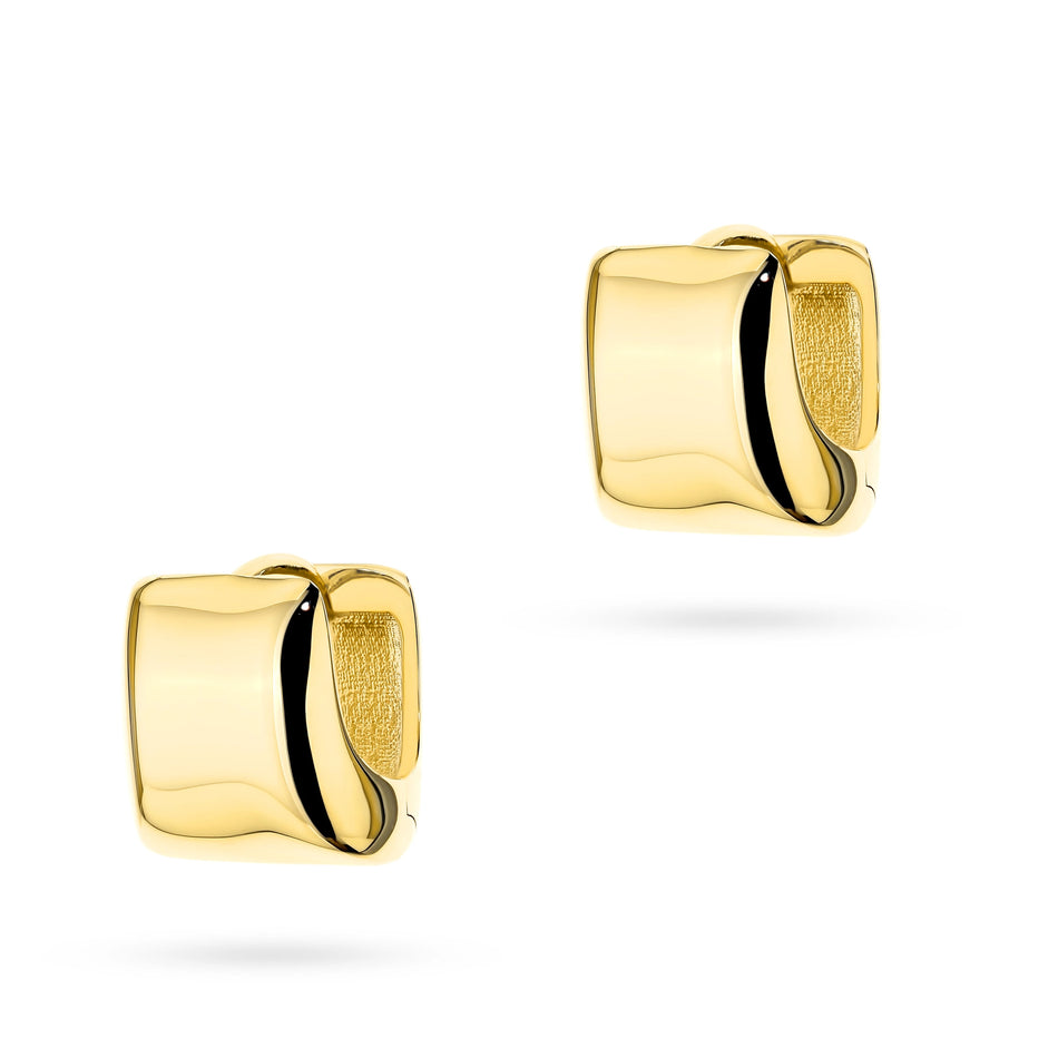 Zlaté náušnice s Anglickým zapínáním ve tvaru čtverců
