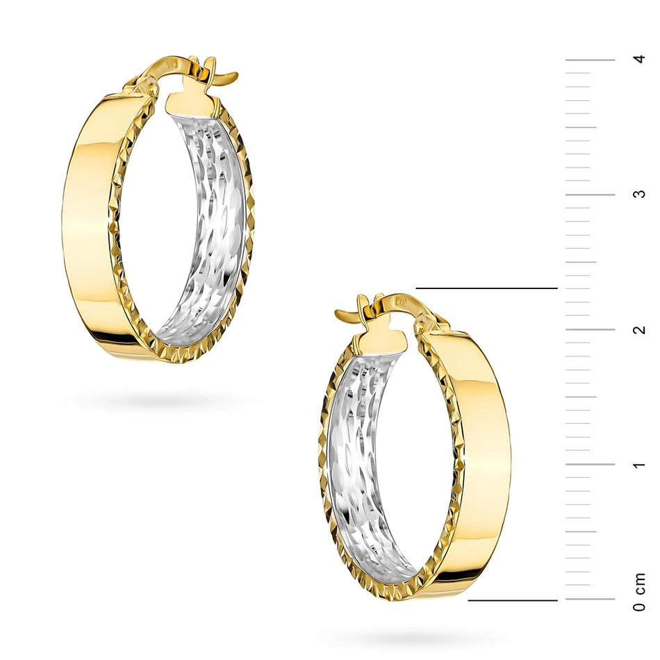 Two-color Gold Earrings with English Clasp
