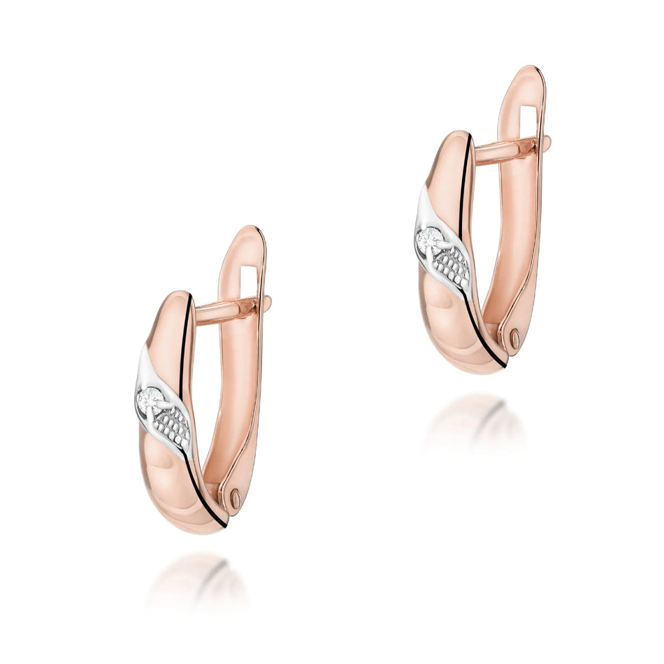 Gold Earrings with 0.02ct Diamonds