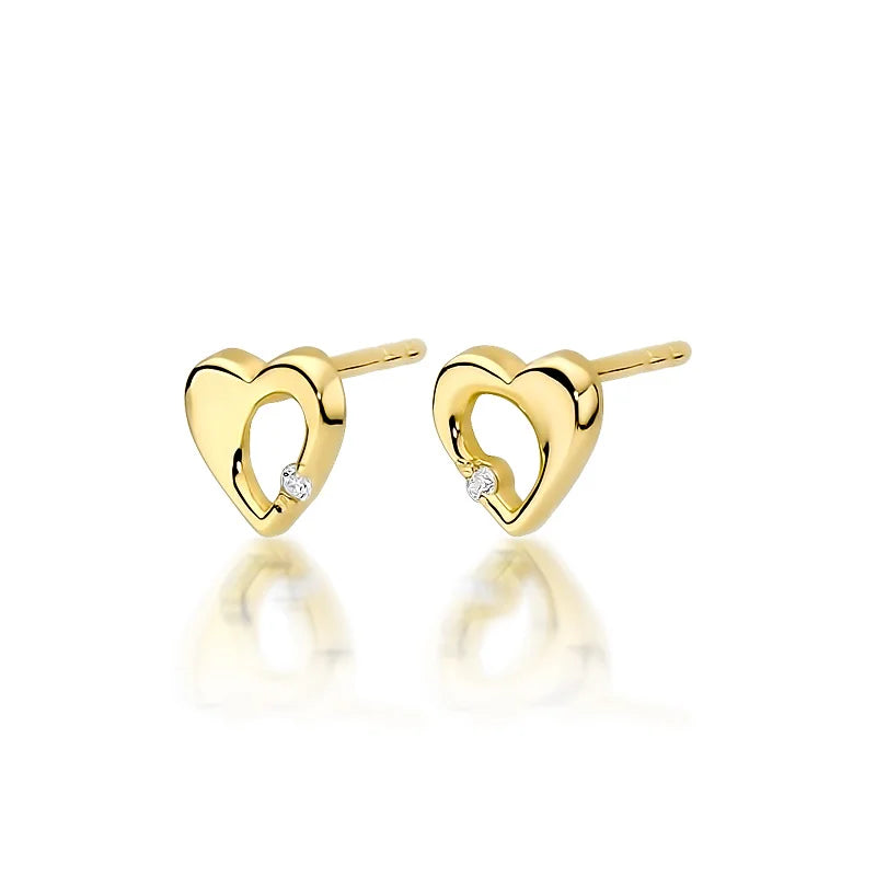 Gold Earrings with 0.0086ct Diamonds