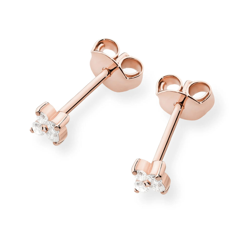 Zlaté náušnice s diamanty 0,116 ct