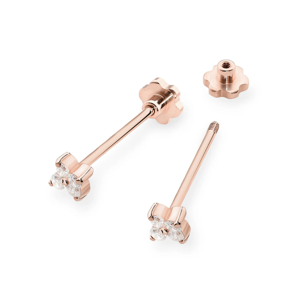 Zlaté náušnice s diamanty 0,116 ct