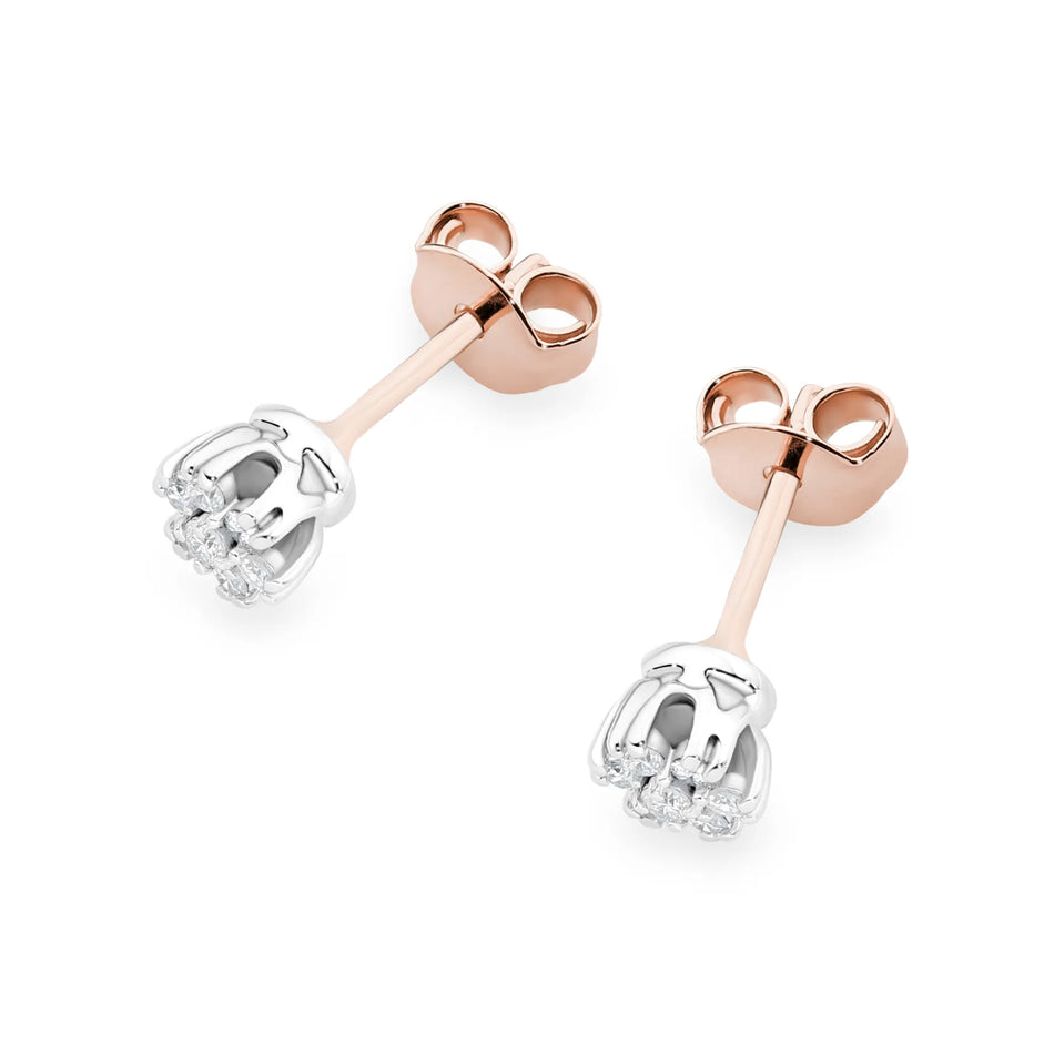 Zlaté náušnice s diamanty 0,203 ct