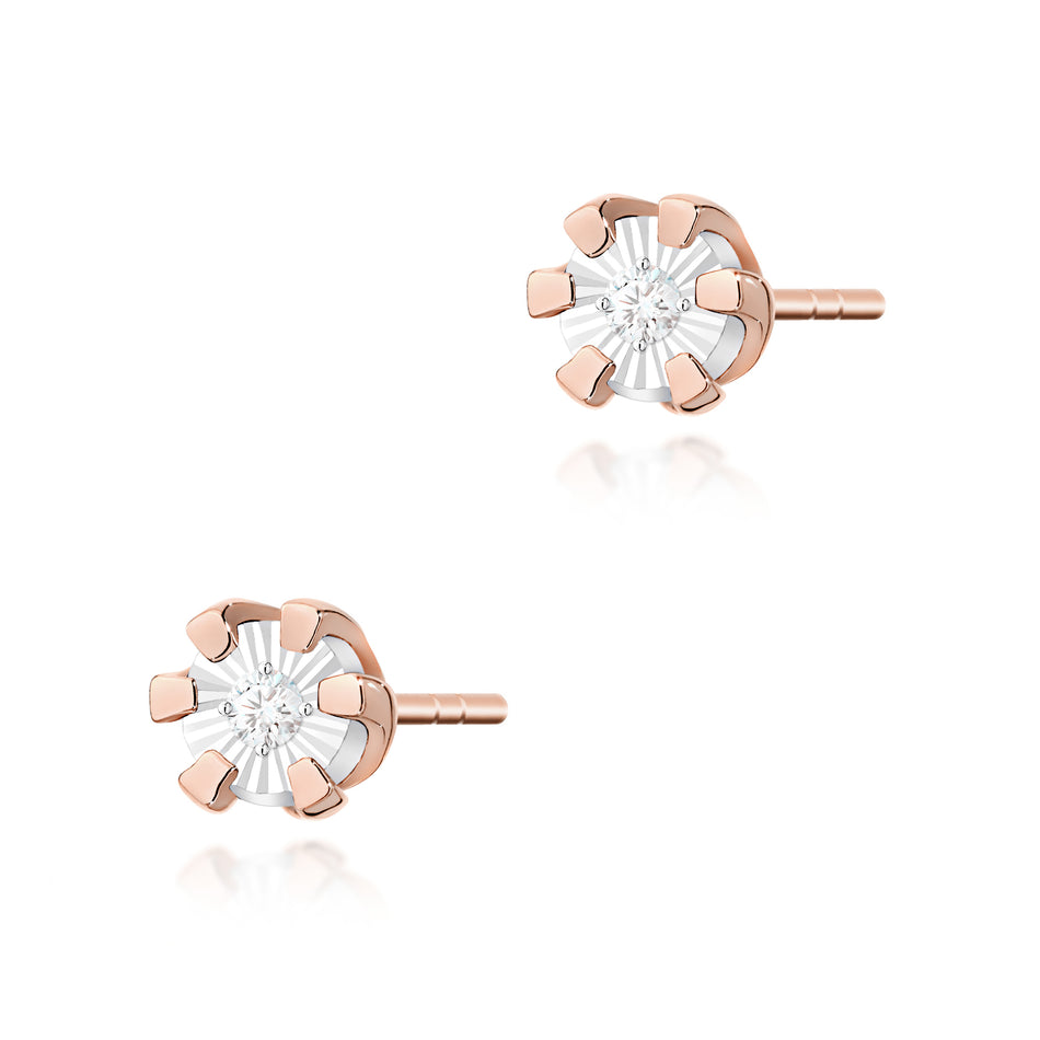 Gold Earrings with 0.0086ct Diamonds