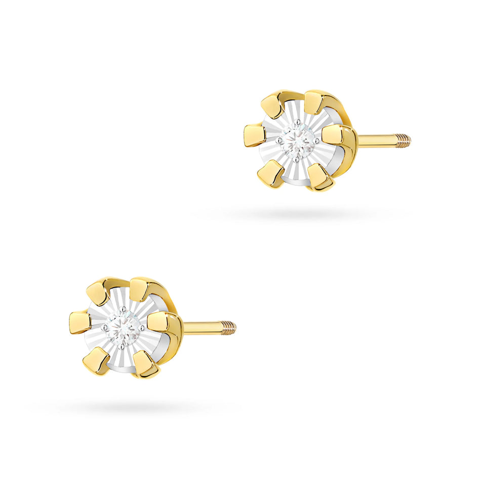 Gold Earrings with 0.0086ct Diamonds