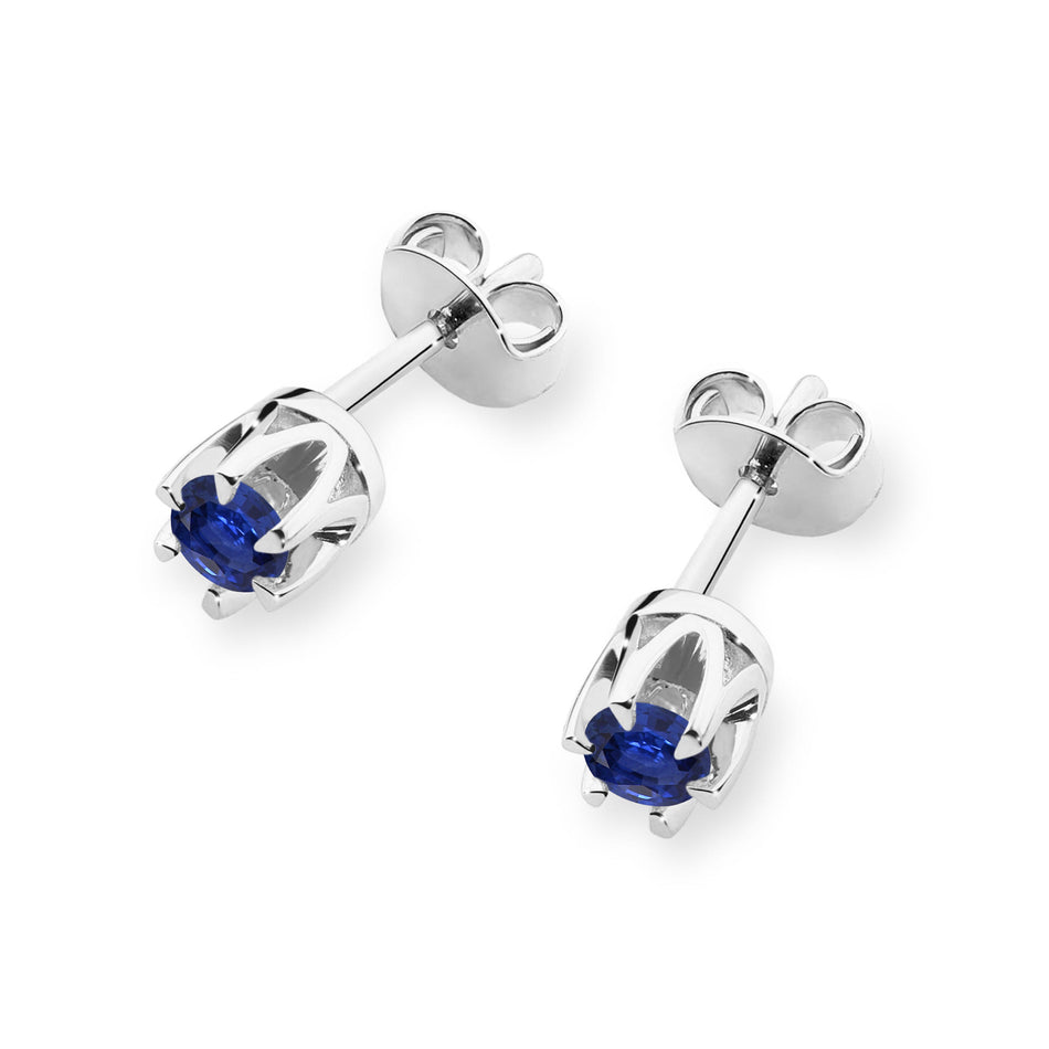 Gold Earrings with 0.15ct Sapphires