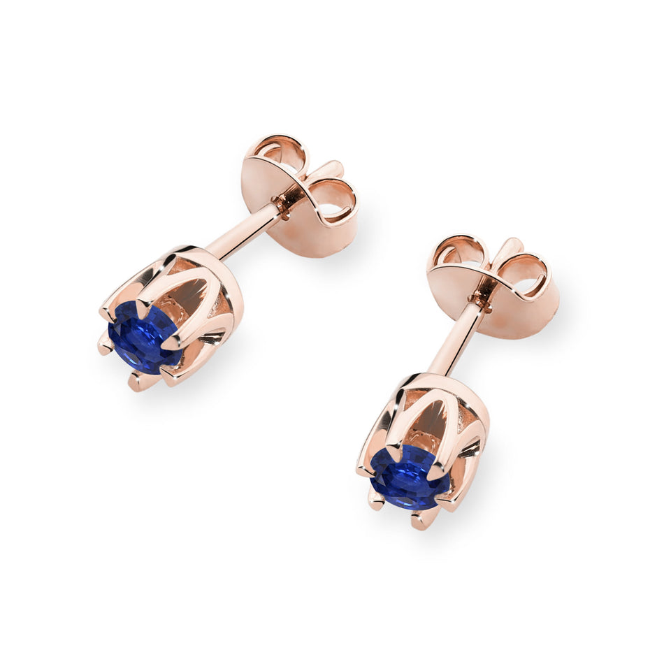Gold Earrings with 0.15ct Sapphires