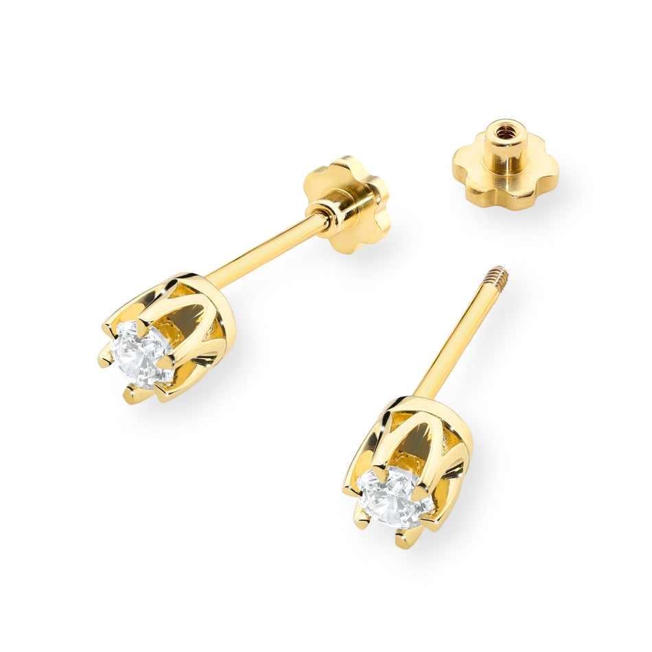 Gold Earrings with 0.10ct Diamonds