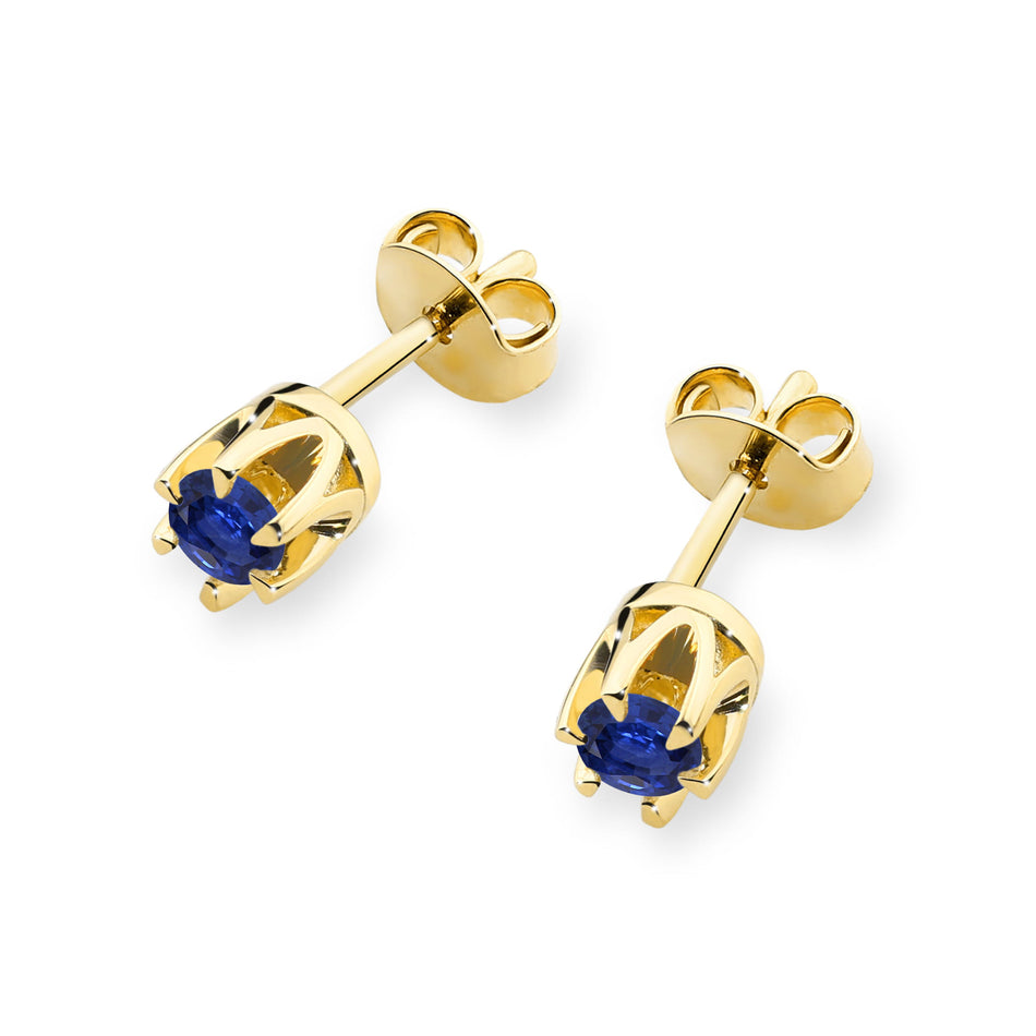 Gold Earrings with 0.15ct Sapphires