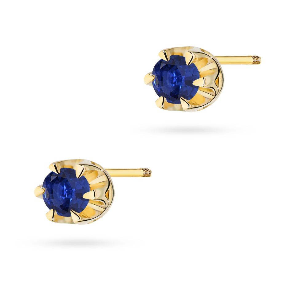Gold Earrings with 0.15ct Sapphires