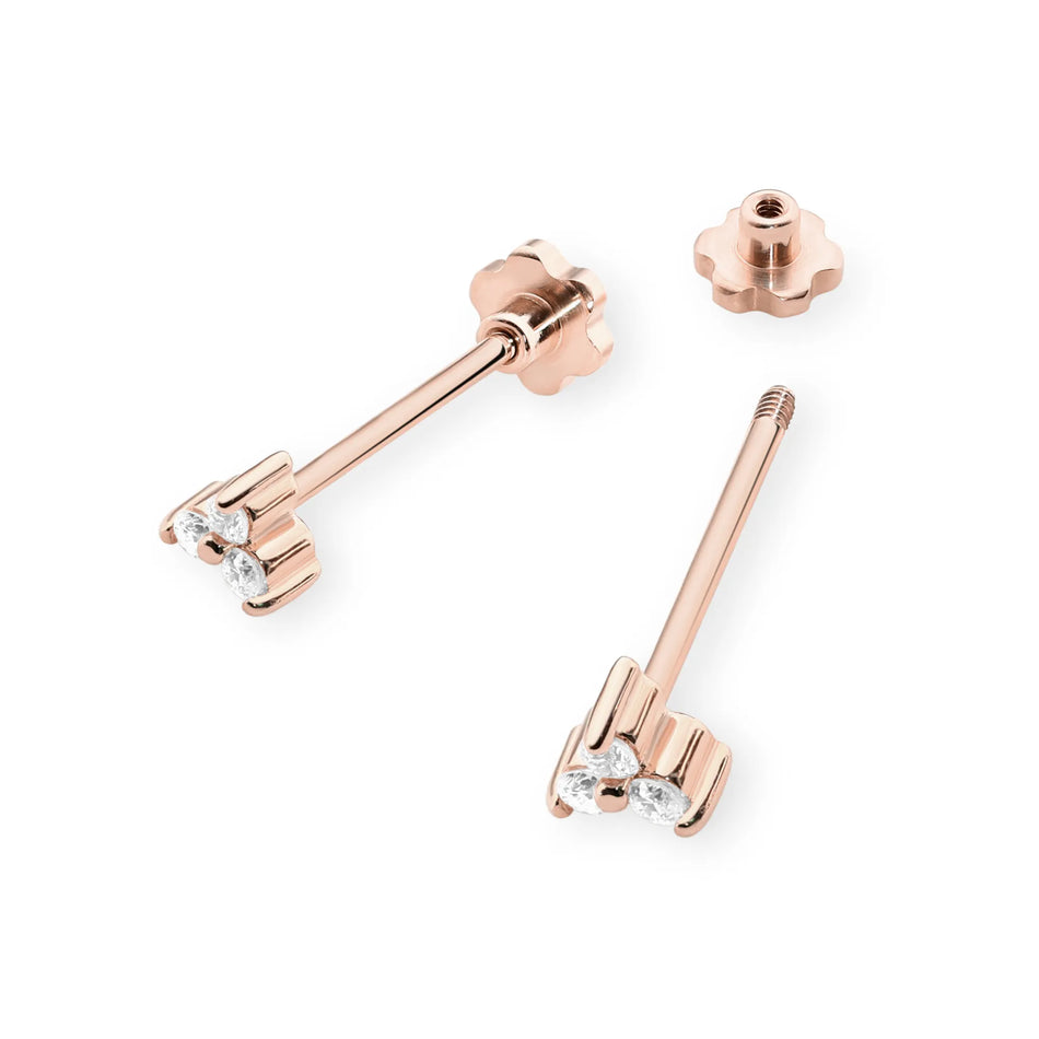 Zlaté náušnice s diamanty 0,087 ct