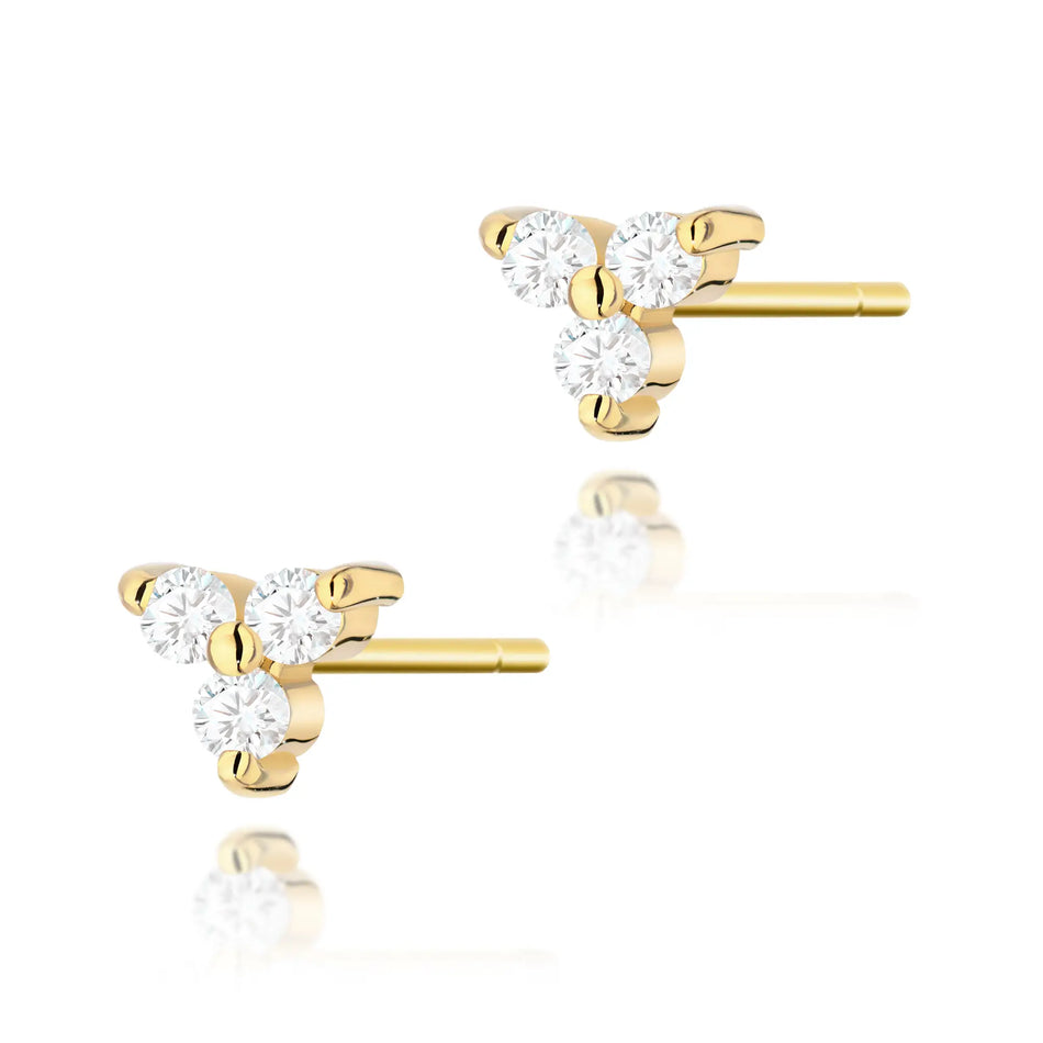 Gold Earrings with 0.086ct Diamonds