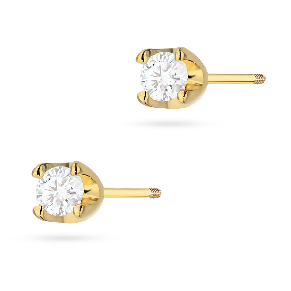 Gold Earrings with 0.08ct Diamonds