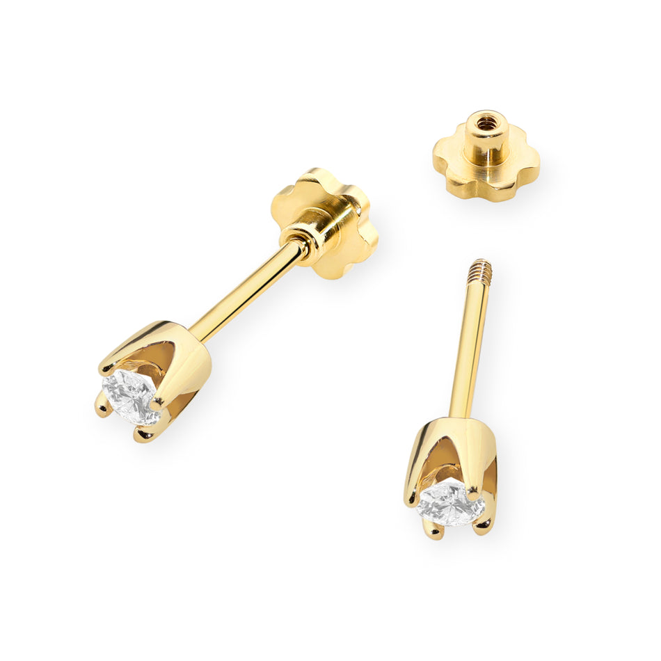 Gold Earrings with 0.10ct Diamonds