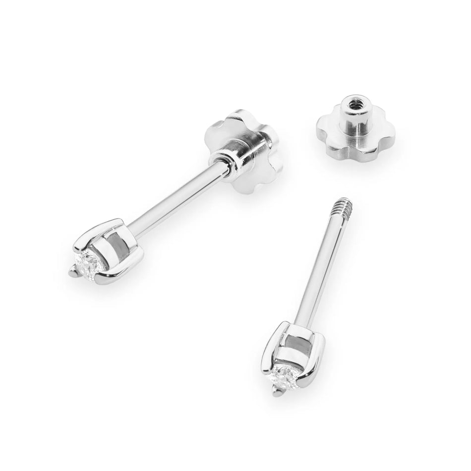 Zlaté náušnice s diamanty 0,04 ct